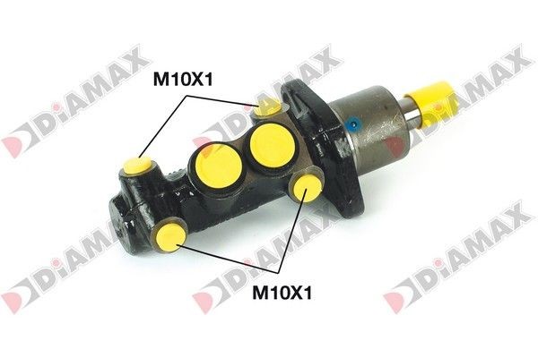 Master cylinder DIAMAX Piston Ø: 22,2 mm, Grey Cast Iron, 10 X 1 (4) - N04036