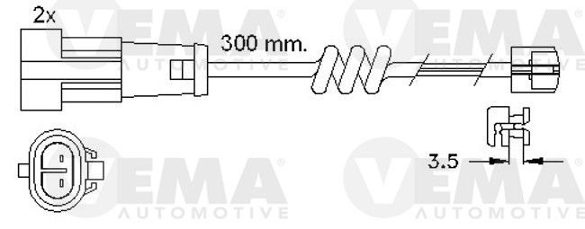 VEMA 117485 Brake pad wear sensor 42556205