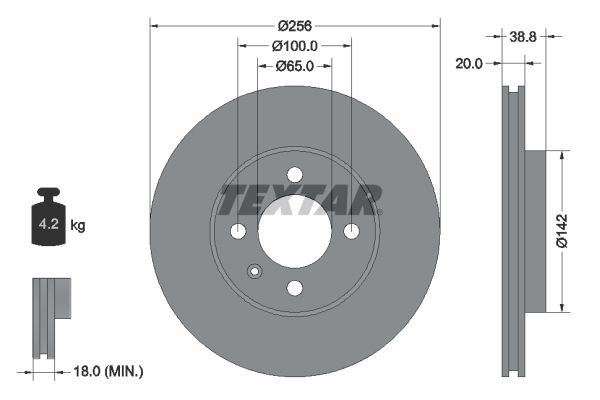 Volkswagen POLO Disc brakes 1320238 TEXTAR 92036800 online buy