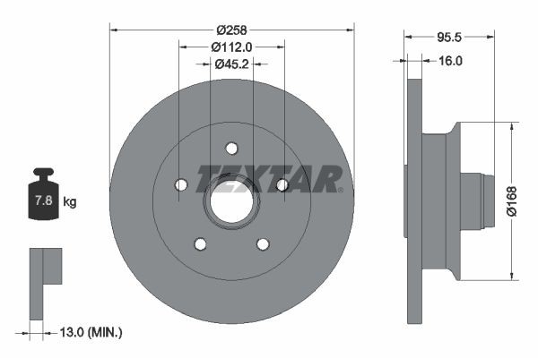 TEXTAR Brake disc set rear and front VW Transporter / Caravelle T3 Minibus new 92053000