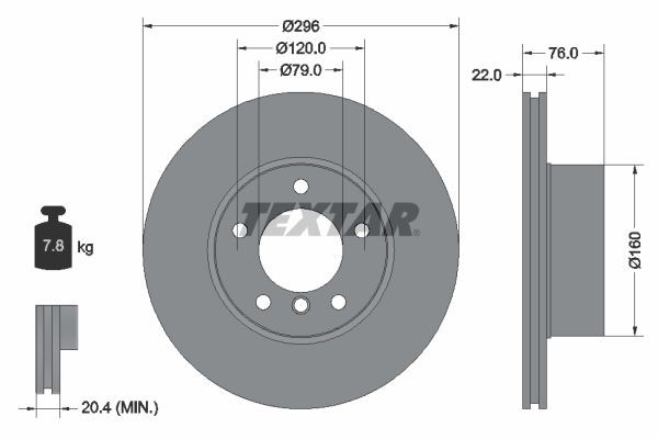 BMW 5 Series Brake discs 1320562 TEXTAR 92075000 online buy