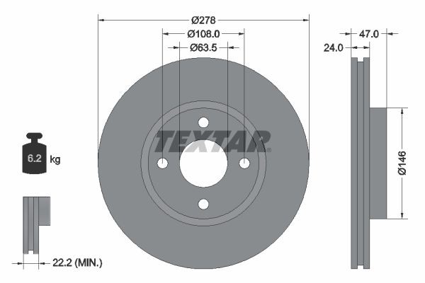 TEXTAR 92075400 Brake disc FORD USA experience and price