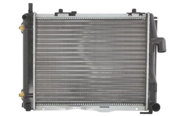 THERMOTEC Aluminium, Plastic, for vehicles without air conditioning, 450 x 370 x 42 mm, Manual-/optional automatic transmission, Mechanically jointed cooling fins Radiator D7M054TT buy