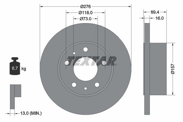 TEXTAR 93104700 Brake disc IVECO experience and price