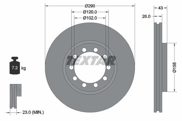 TEXTAR 93117500 Bremsscheibe für RENAULT TRUCKS Maxity LKW in Original Qualität
