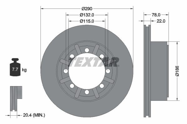 TEXTAR 93117600 Bremsscheibe für RENAULT TRUCKS Maxity LKW in Original Qualität