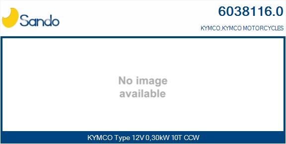 KYMCO SENTO Anlasser 12V, 0,30kW, Zähnez.: 10, CPS0141, PIN, Ø 24 mm SANDO 6038116.0
