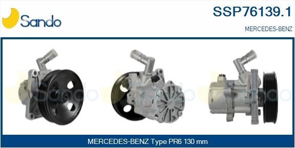 SANDO Hydraulic, Number of ribs: 6, Belt Pulley Ø: 130 mm, for left-hand/right-hand drive vehicles Left-/right-hand drive vehicles: for left-hand/right-hand drive vehicles Steering Pump SSP76139.1 buy