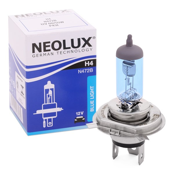 NEOLUX® BlueLight N472B Bulb, spotlight H4 12V 60 / 55W P43t, 5000K, Halogen