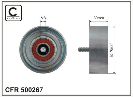 CAFFARO Ø: 76mm Deflection / Guide Pulley, v-ribbed belt 500267 buy