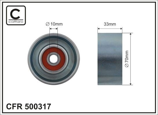 CAFFARO 500317 Deflection / Guide Pulley, v-ribbed belt