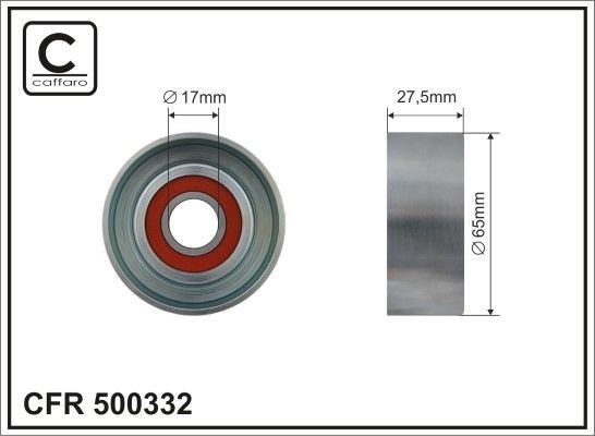 CAFFARO 500332 Deflection / Guide Pulley, v-ribbed belt