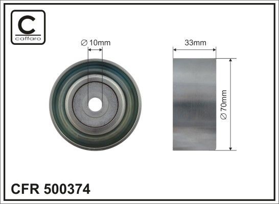 CAFFARO 500374 Deflection / Guide Pulley, v-ribbed belt