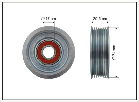 CAFFARO 500388 Deflection / Guide Pulley, v-ribbed belt