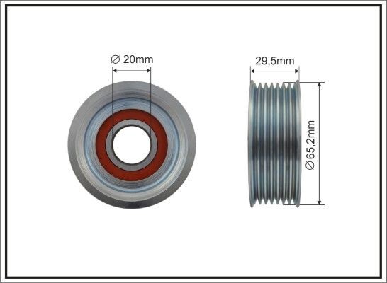 CAFFARO 500410 Deflection / Guide Pulley, v-ribbed belt