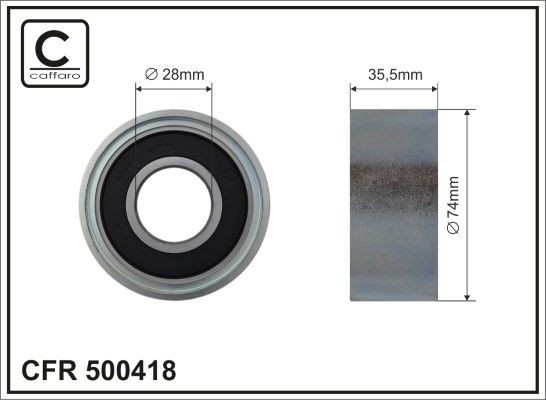 CAFFARO 500418 Deflection / Guide Pulley, v-ribbed belt 9062000370
