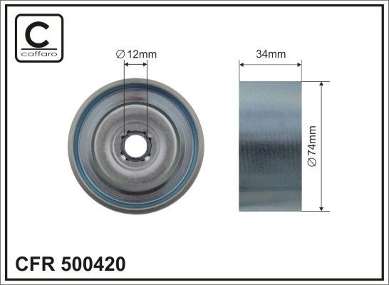 CAFFARO Ø: 74mm Deflection / Guide Pulley, v-ribbed belt 500420 buy
