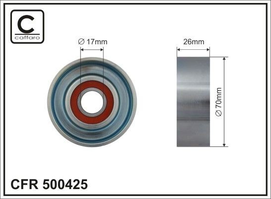 CAFFARO Ø: 70mm, Width: 26mm Tensioner pulley, v-ribbed belt 500425 buy