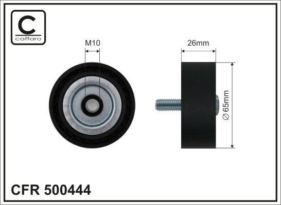 CAFFARO 500444 Deflection / Guide Pulley, v-ribbed belt