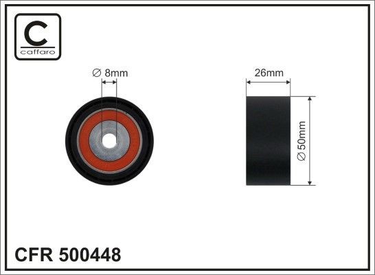 CAFFARO 500448 Deflection / Guide Pulley, v-ribbed belt