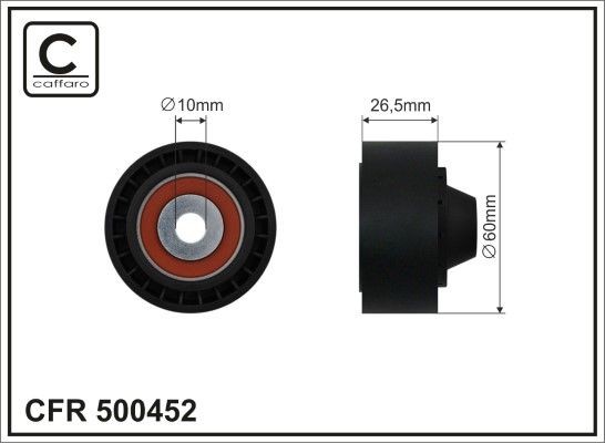 CAFFARO 500452 Deflection / Guide Pulley, v-ribbed belt 575198