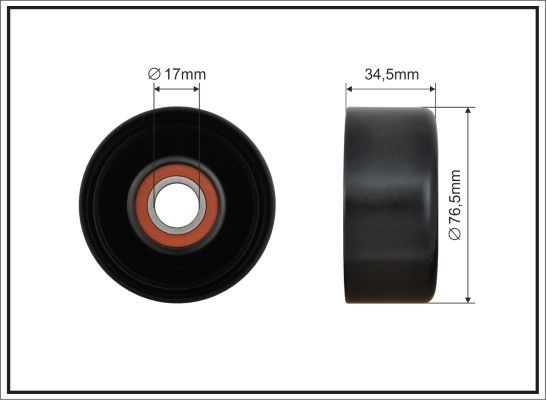 CAFFARO 500454 Deflection / Guide Pulley, v-ribbed belt