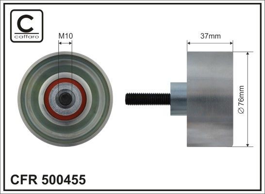 CAFFARO 500455 Deflection / Guide Pulley, v-ribbed belt YC1E-9444-AE