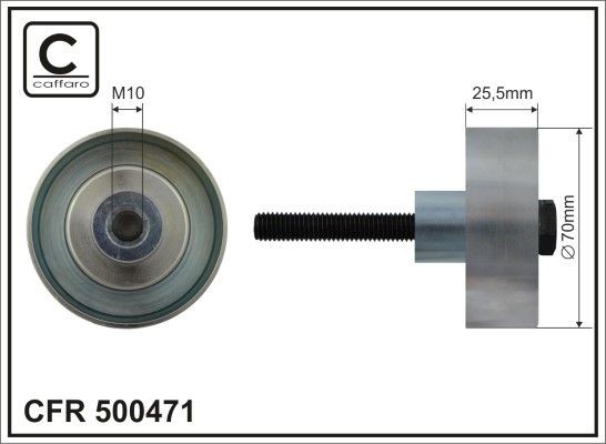 CAFFARO 500471 Deflection / Guide Pulley, v-ribbed belt 1340270