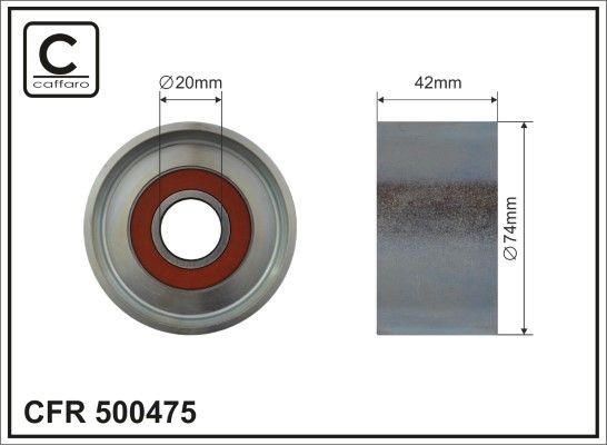 CAFFARO 500475 Deflection / Guide Pulley, v-ribbed belt 51.95800-6107