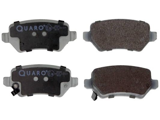 Купете QP8346 QUARO без предупредителен контактен датчик височина: 42,7mm, ширина: 95,5mm, дебелина: 15,2mm Комплект спирачно феродо, дискови спирачки QP8346 евтино