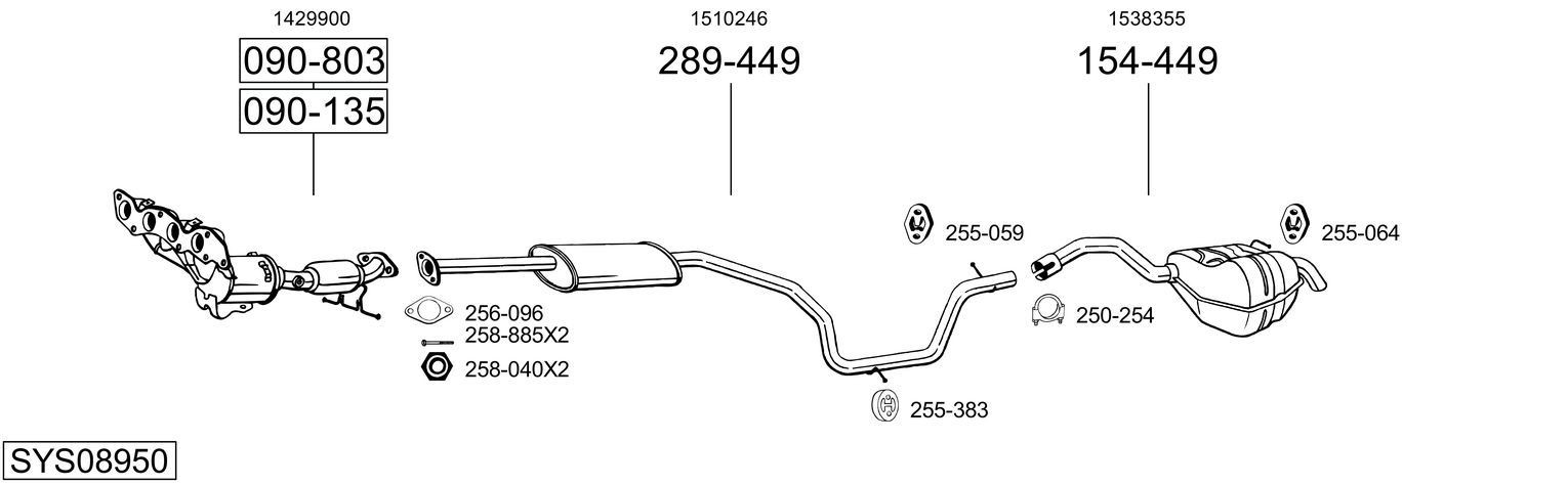 BOSAL 802-435 Exhaust pipes OPEL CALIBRA A 1990 price