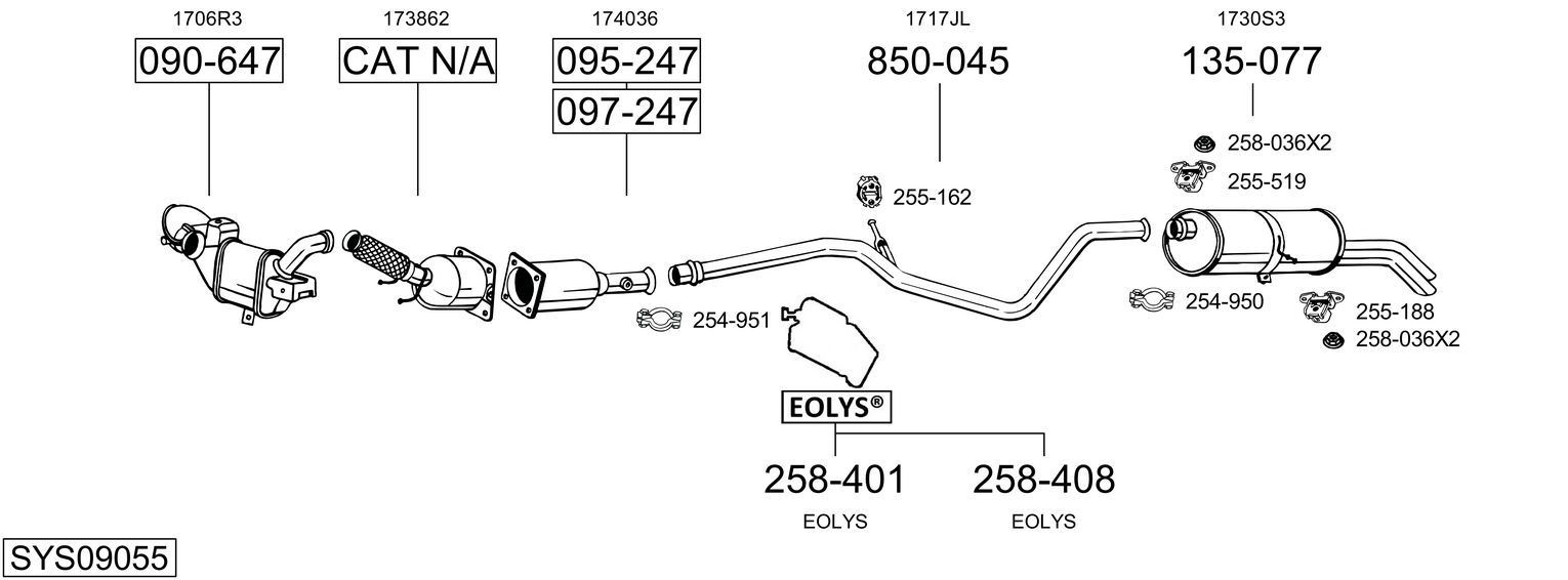 BOSAL 823-891 Exhaust Pipe 6K0253091AB