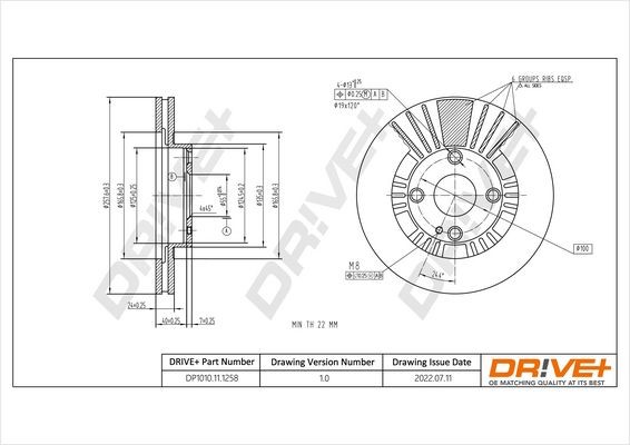 DCA681210 Dr!ve+ DP1010.11.1258 Brake disc B27Y3325XL1