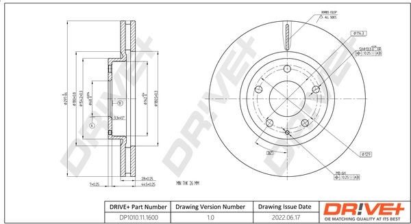 DCA6152010 Dr!ve+ DP1010.11.1600 Brake disc K011-33-251A