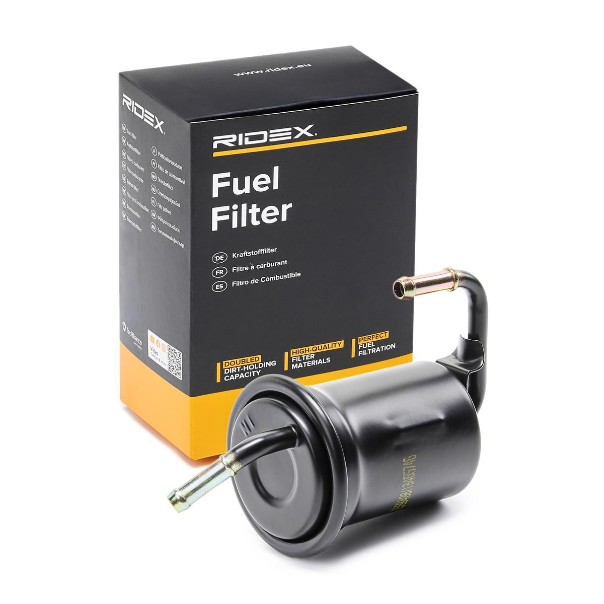 RIDEX 9F0186 Fuel filter In-Line Filter, Petrol, 8mm, 8mm