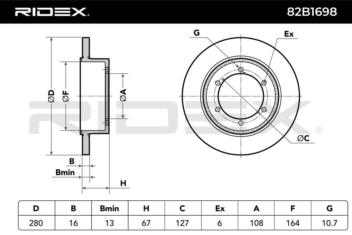 RIDEX 82B1698 Bremsscheibe für RENAULT TRUCKS Maxity LKW in Original Qualität