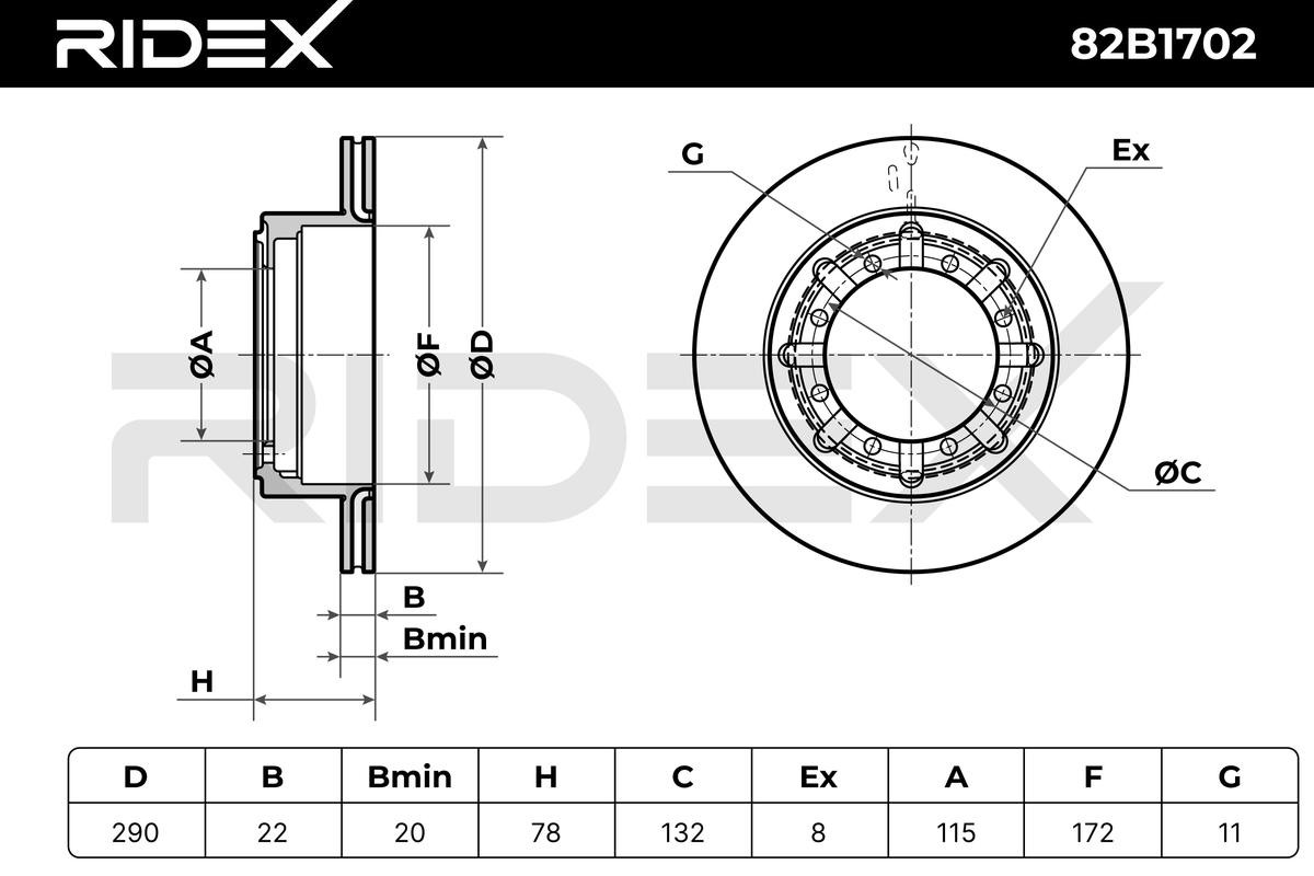 OEM-quality RIDEX 82B1702 Brake rotor