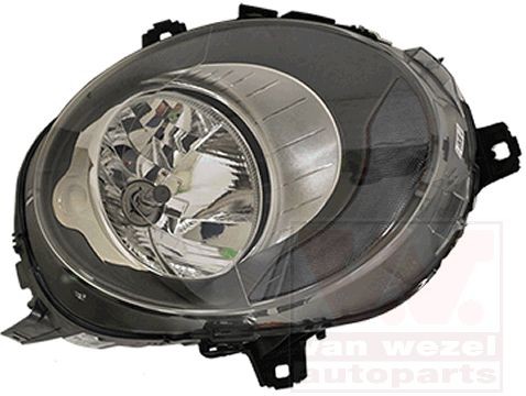 VAN WEZEL 0518964 Headlight Right, H4, white, for right-hand traffic, with motor for headlamp levelling, P43t