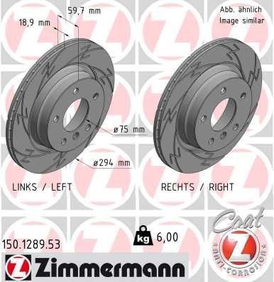 ZIMMERMANN BLACK Z 150128953 Performance brake discs BMW 3 Touring (E46) 320 d 150 hp Diesel 2005