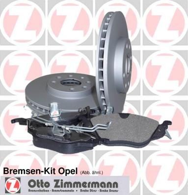 ZIMMERMANN 640.4240.00 Brake discs and pads set internally vented, Photo corresponds to scope of supply, with brake pads