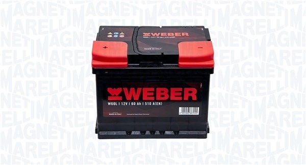 067060510011 MAGNETI MARELLI W60L WEBER Batterie 12V 60Ah 540A B13 sans  entretien, avec poignets, sans jauge de niveau