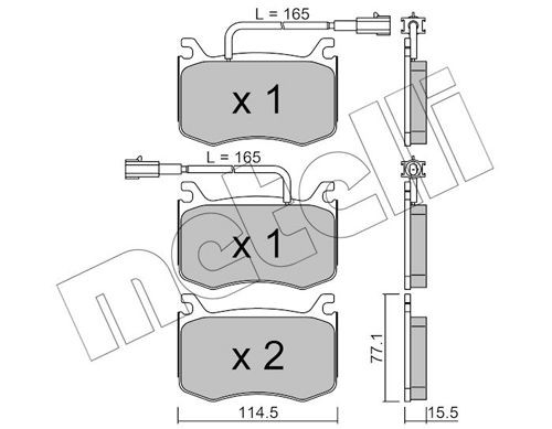 METELLI 22-1099-0 Brake pad set incl. wear warning contact