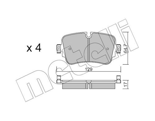 22307 METELLI prepared for wear indicator Thickness 1: 17,0mm Brake pads 22-1130-0 buy