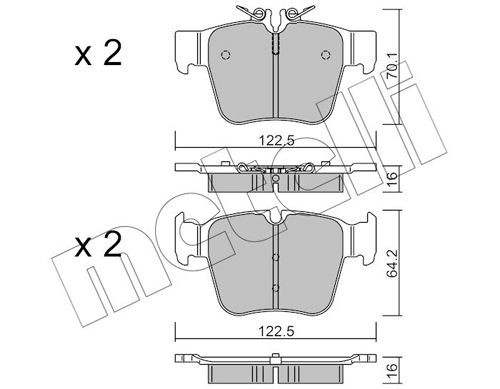 METELLI 22-1135-0 Brake pad set prepared for wear indicator