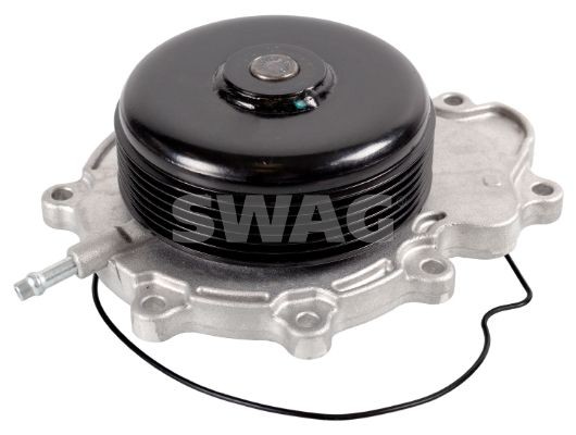 SWAG 10 10 3075 Water pump Aluminium, non-switchable water pump, with seal ring, Mechanical, Metal