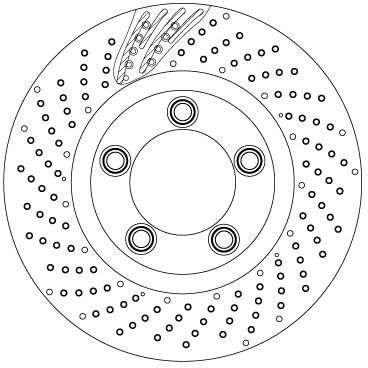TRW DF6542S Brake disc 330x28mm, 5x130, perforated/vented, Painted