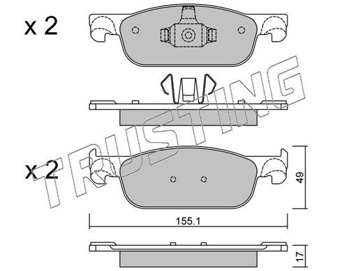 22521 TRUSTING excl. wear warning contact Thickness 1: 17,0mm Brake pads 1109.0 buy