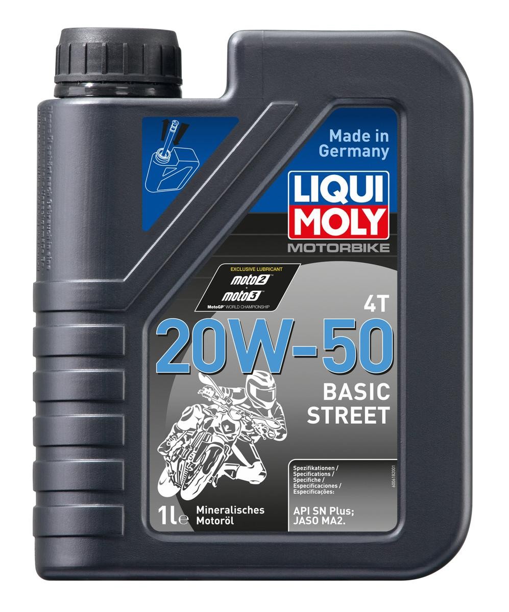 LIQUI MOLY Motorbike 4T, Basic Street 20728 Engine oil 20W-50, 1l, Mineral Oil