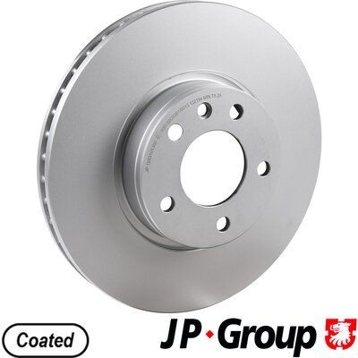 JP GROUP 1263101300 Brake disc Front Axle, 296x28mm, 5, Vented, Coated