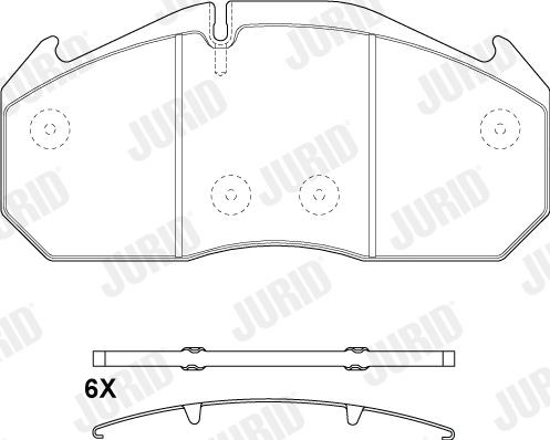 JURID 2905305390 Brake pad set prepared for wear indicator
